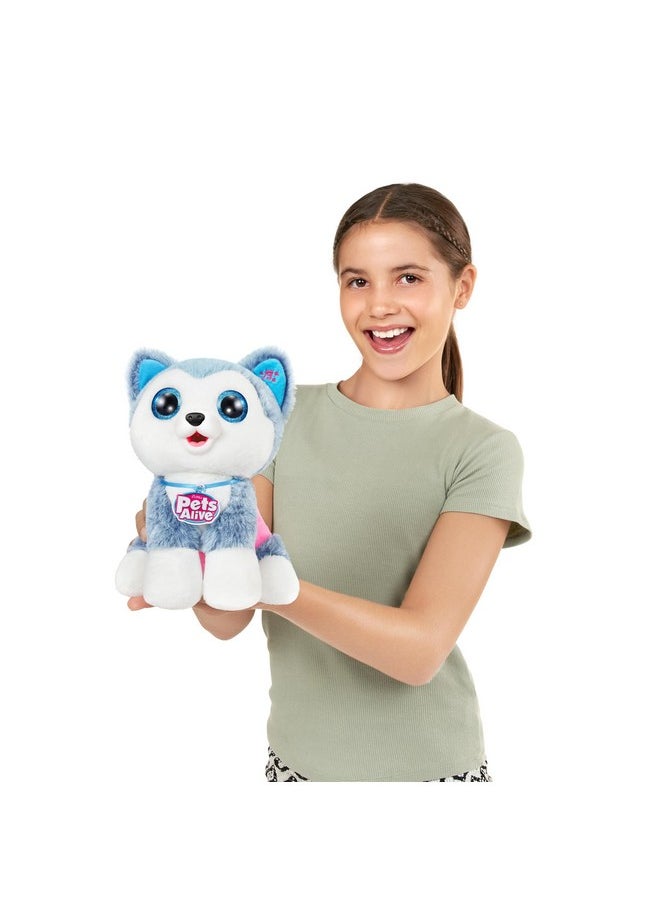 Pets Alive Pooping Puppies (Husky) by ZURU Surprise Puppy Plush, Ultra Soft Plushies, Interactive Toy Pets, Electronic Pet Puppy for Girls and Children