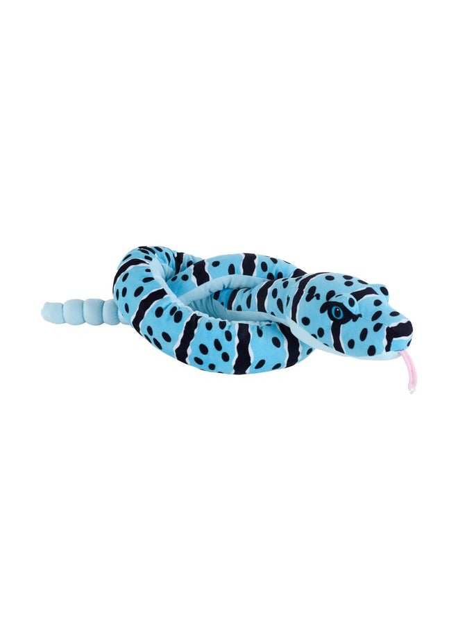 Wild Republic Snakes Eco Blue Rock Rattle, Stuffed Animal, 54 Inches, Plush Toy, Fill is Spun Recycled Water Bottles, Eco Friendly