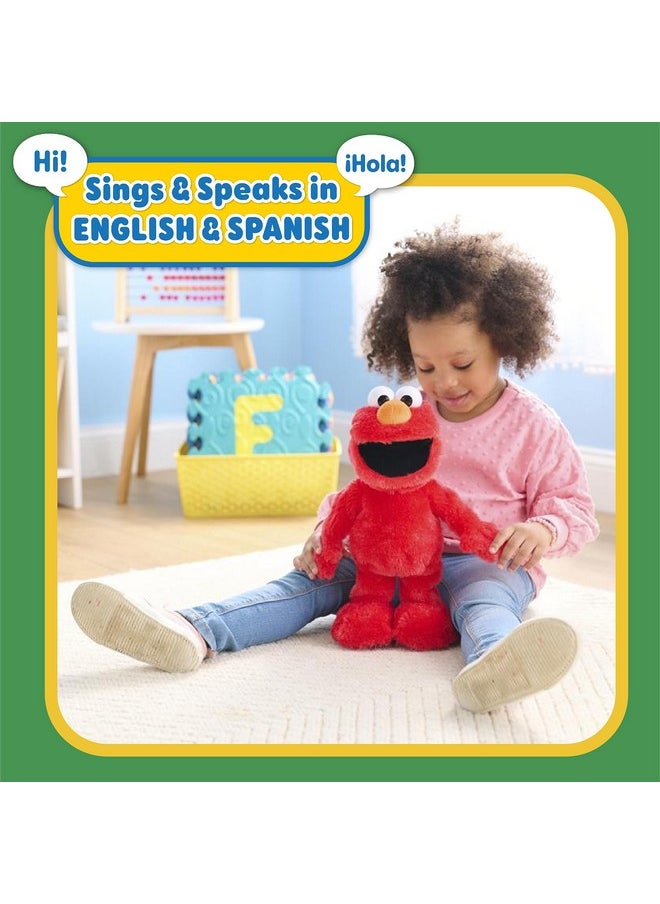 Sesame Street Elmo Slide Singing and Dancing 14-inch Plush, Pretend Play, Interactive Toy, Kids Toys for Ages 2 Up by Just Play