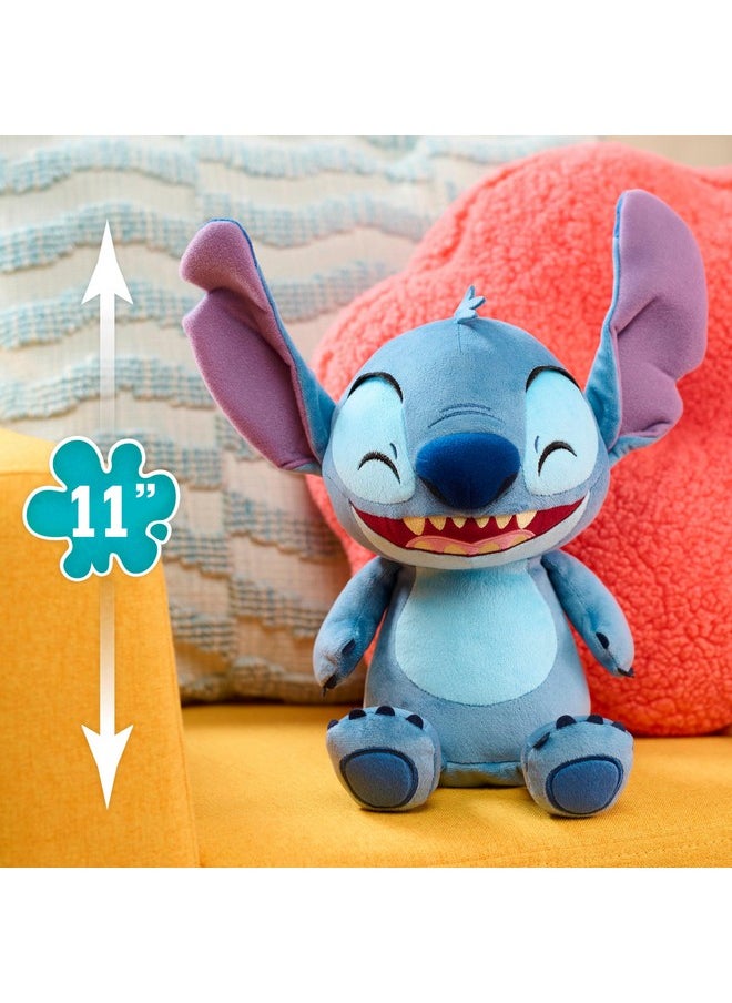 Just Play Disney Stitch Crack Me Up Stitch 11-inch Plush with Sounds and Motion, Wiggles, Giggles, and Laughs, Stuffed Animal, Kids Toys for Ages 3 Up