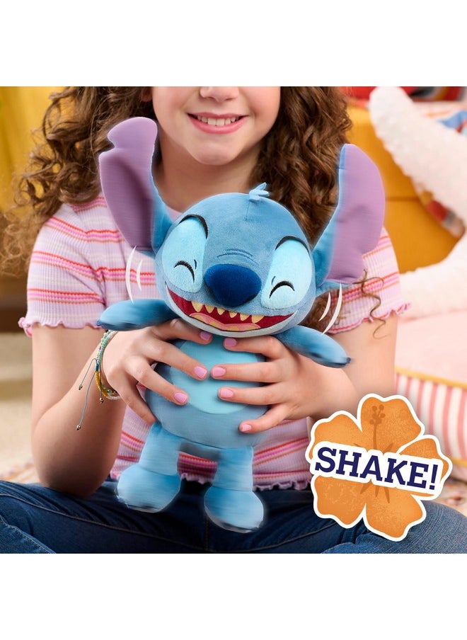 Just Play Disney Stitch Crack Me Up Stitch 11-inch Plush with Sounds and Motion, Wiggles, Giggles, and Laughs, Stuffed Animal, Kids Toys for Ages 3 Up