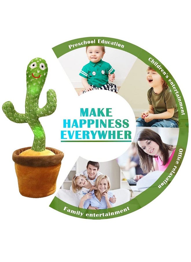 seOSTO Talking Cactus Dancer Cactus, Electronic Toy for Children Education Toy Repeating Plush Toy Decorative Shape of Cactus Dancing and Repeating, Dancing Plush Toy with 120 Songs
