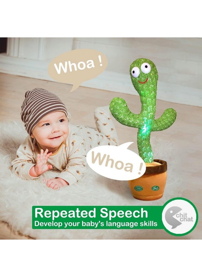 Storio Rechargeable Toys Talking Cactus Baby Toys for Kids Dancing Cactus Toys Can Sing Wriggle & Singing Recording Repeat What You Say Funny Education Toys for Children Playing Home Decor for Kids
