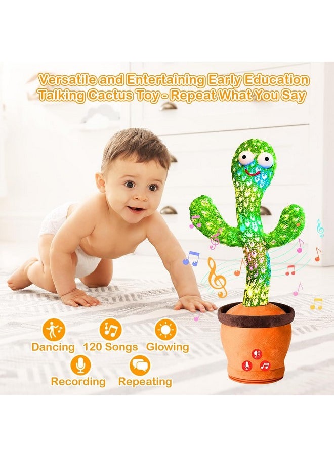 Storio Rechargeable Toys Talking Cactus Baby Toys for Kids Dancing Cactus Toys Can Sing Wriggle & Singing Recording Repeat What You Say Funny Education Toys for Children Playing Home Decor for Kids