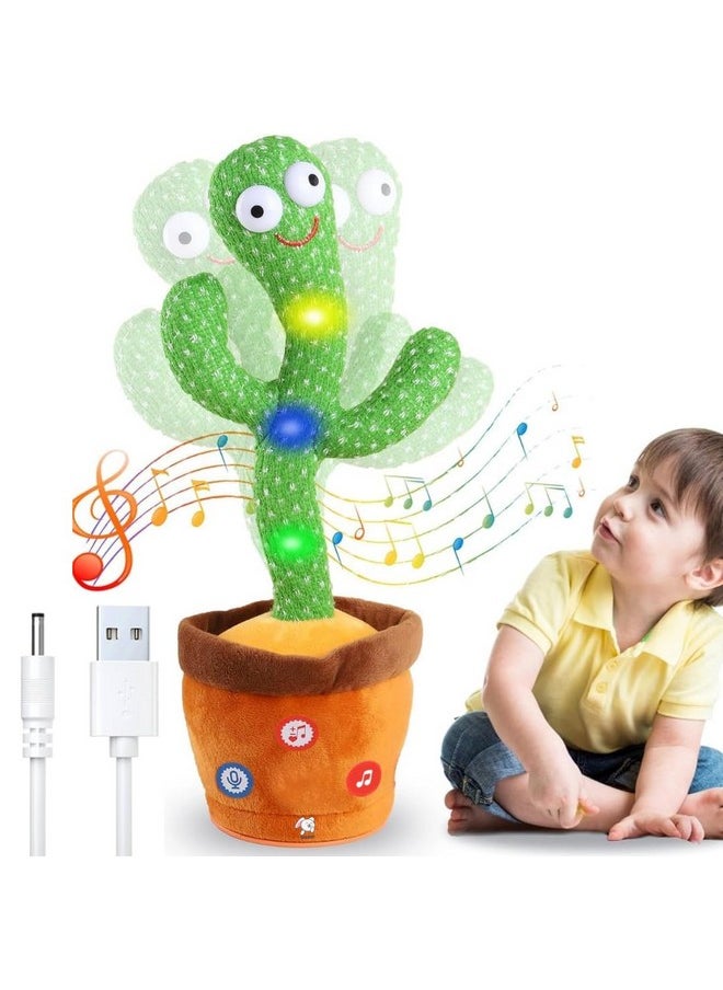 Storio Rechargeable Toys Talking Cactus Baby Toys for Kids Dancing Cactus Toys Can Sing Wriggle & Singing Recording Repeat What You Say Funny Education Toys for Children Playing Home Decor for Kids