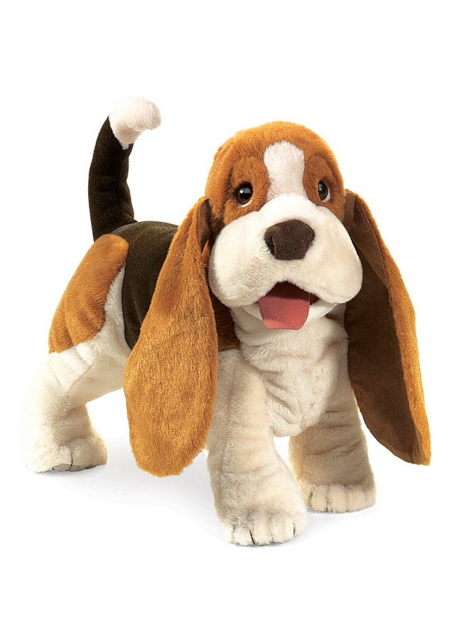 Folkmanis Basset Hound Hand Puppet , Brown, White, Black