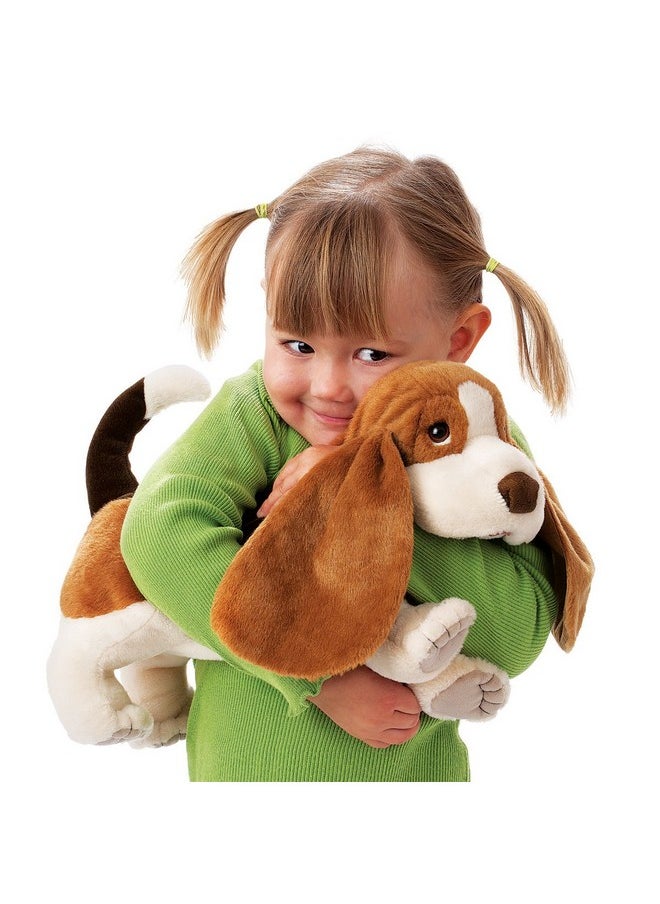 Folkmanis Basset Hound Hand Puppet , Brown, White, Black