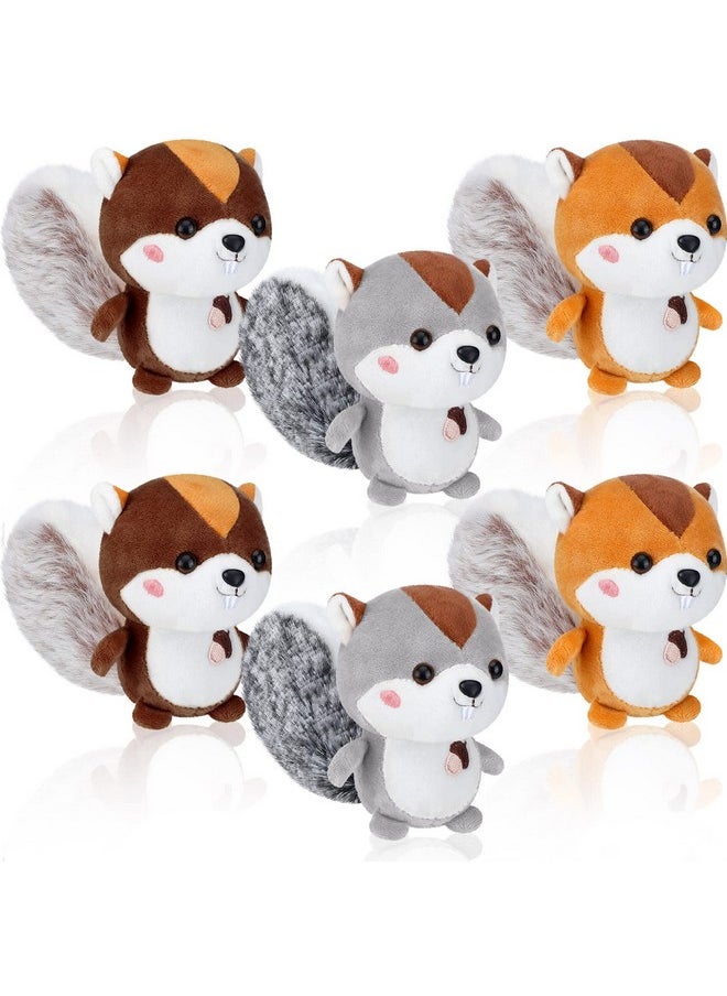 Sosation 6 Pcs Squirrel Stuffed Animal Plush 4.7 Inch Cute Squirrel Plush Small Stuffed Squirrel Toy Stuffed Animal Keychain for DIY Birthday Party Keys Backpack (Squirrel Style)