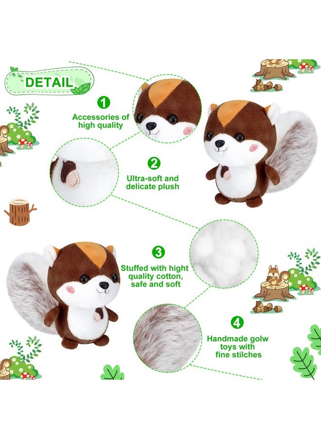 Sosation 6 Pcs Squirrel Stuffed Animal Plush 4.7 Inch Cute Squirrel Plush Small Stuffed Squirrel Toy Stuffed Animal Keychain for DIY Birthday Party Keys Backpack (Squirrel Style)