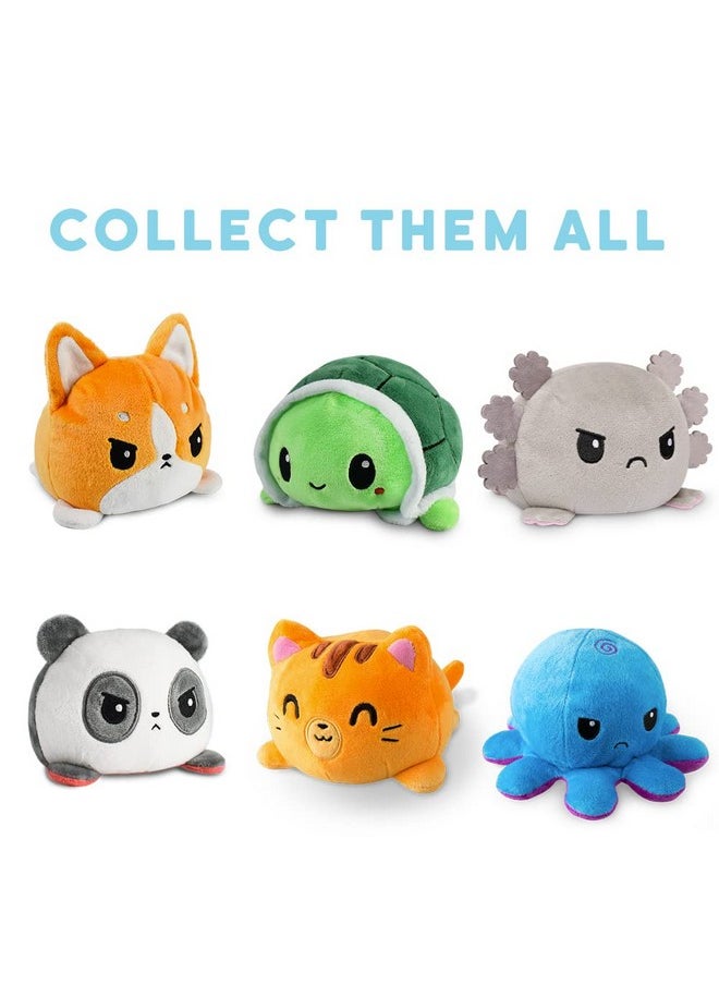 TeeTurtle - The Original Reversible Snail Plushie - Pink + Aqua - Cute Sensory Fidget Stuffed Animals That Show Your Mood!