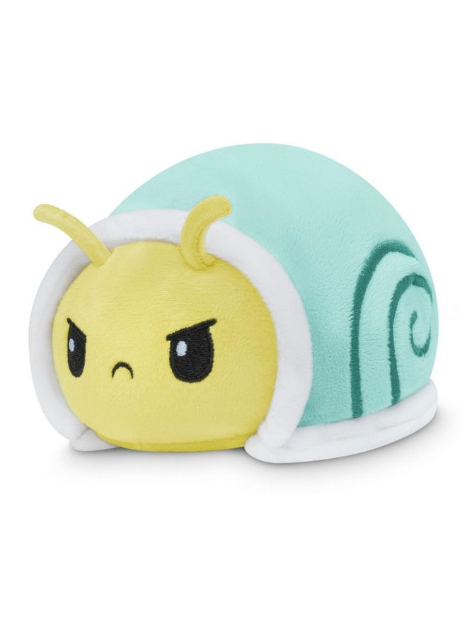 TeeTurtle - The Original Reversible Snail Plushie - Pink + Aqua - Cute Sensory Fidget Stuffed Animals That Show Your Mood!