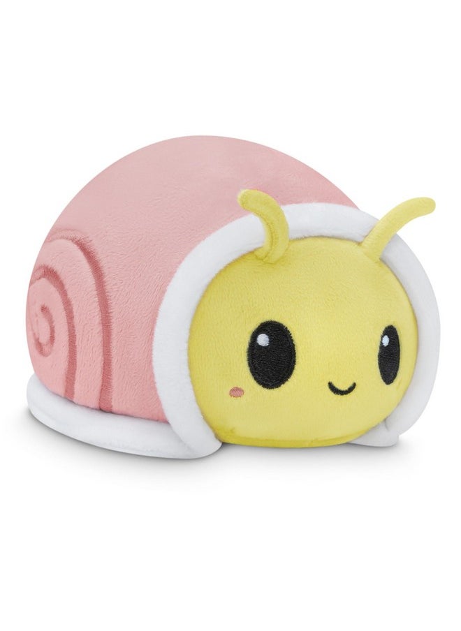 TeeTurtle - The Original Reversible Snail Plushie - Pink + Aqua - Cute Sensory Fidget Stuffed Animals That Show Your Mood!