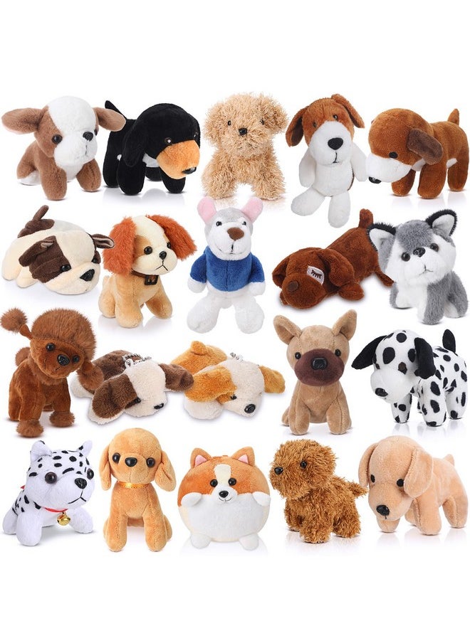 Sosation 20 Pcs Mini Plush Stuffed Puppy Bulk Dog Party Favor Gift Toy Soft Plush Dog for Goodie Bag Fillers Kids Baby Show Birthday Carnival Prize Party