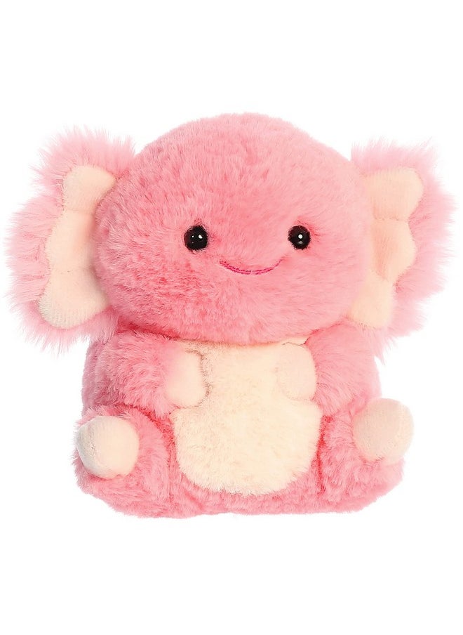 Aurora® Round Rolly Pet™ Ari Axolotl™ Stuffed Animal - Adorable Companions - On-The-Go Fun - Pink 5 Inches