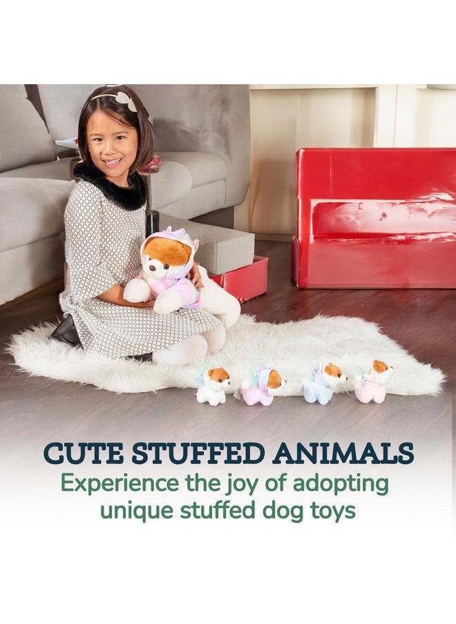 PixieCrush Dog Stuffed Animals - Bernese Mommy with 4 Puppies in Her Tummy - Huggable and Fluffy Dog Plushies for Imaginative Play - Plush Toys Suitable for Kids 3 Years Old and Above - 5