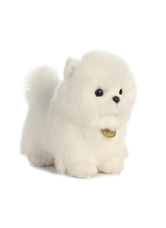 Aurora® Adorable Miyoni® Tots Pompom Pup Stuffed Animal - Lifelike Detail - Cherished Companionship - White 9 Inches