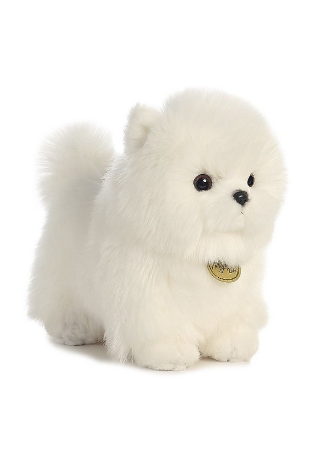 Aurora® Adorable Miyoni® Tots Pompom Pup Stuffed Animal - Lifelike Detail - Cherished Companionship - White 9 Inches