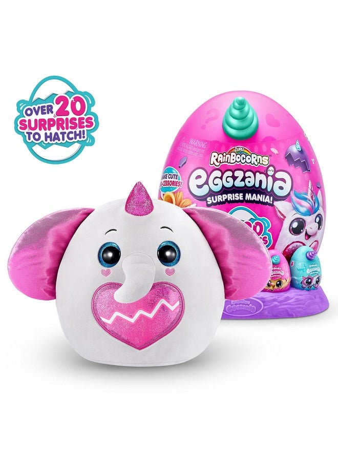 Rainbocorns Eggzania Surprise Mania Series 1 (Elephant) by ZURU, Collectible Plush Stuffed Animal, Surprise Eggs, 5 Mini Eggs, Stickers, DIY Jewelry, Slime, Ages 3+ for Girls, Children