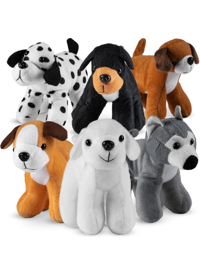 Bedwina Plush Puppy Dogs - (Pack of 12) 6 Inches Tall Stuffed Animals Bulk Assorted Puppies and Cute Stuffed Plushed Dog Puppies Assortment, Stocking Stuffers