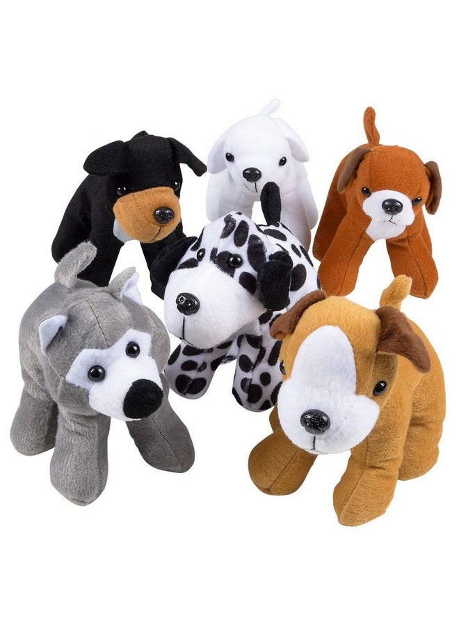 Bedwina Plush Puppy Dogs - (Pack of 12) 6 Inches Tall Stuffed Animals Bulk Assorted Puppies and Cute Stuffed Plushed Dog Puppies Assortment, Stocking Stuffers