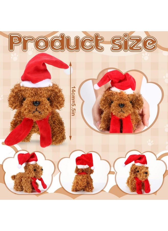 Sosation 20 Pcs Operation Christmas Mini Plush Stuffed Puppy Bulk Dog Christmas Party Favor Gift Toy Soft Plush Dog for Child Goodie Bag Fillers Kids Baby Show Birthday Carnival Prize(Vivid Color)