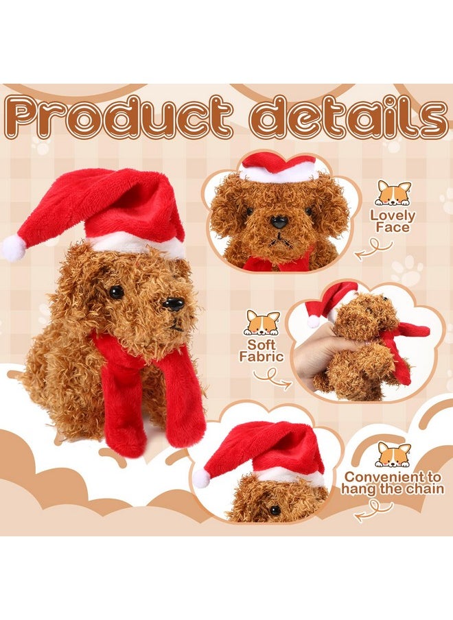 Sosation 20 Pcs Operation Christmas Mini Plush Stuffed Puppy Bulk Dog Christmas Party Favor Gift Toy Soft Plush Dog for Child Goodie Bag Fillers Kids Baby Show Birthday Carnival Prize(Vivid Color)