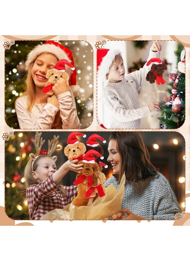 Sosation 20 Pcs Operation Christmas Mini Plush Stuffed Puppy Bulk Dog Christmas Party Favor Gift Toy Soft Plush Dog for Child Goodie Bag Fillers Kids Baby Show Birthday Carnival Prize(Vivid Color)