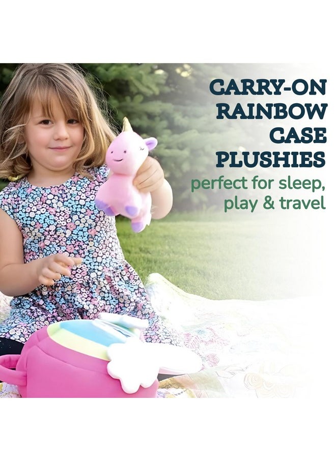 PixieCrush Unicorn Stuffed Animal Set - Five Plush Toys Including Narwhal, Puppycorn, Kittycorn, Rainbow and Pink Unicorn - Soft Colorful Plushies with Rainbow Carry Case - Thoughtful Gift for Kids