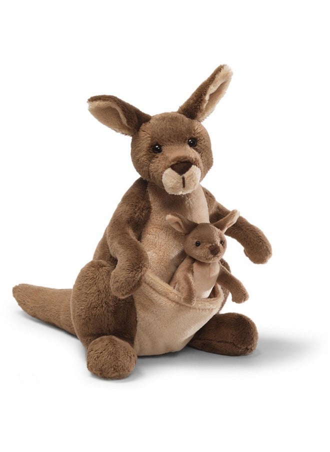 GUND Jirra Kangaroo with Removable Joey Plush, Stuffed Animal for Ages 1 and Up, Brown, 10”