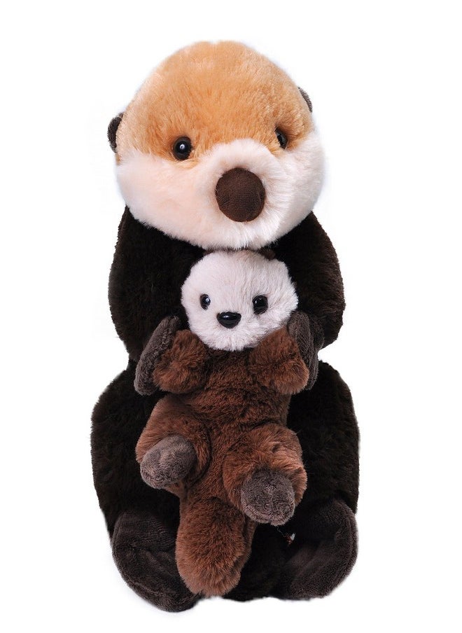 Wild Republic Mom and Baby Sea Otter, Stuffed Animal, 12 inches, Gift for Kids, Plush Toy, Fill is Spun Recycled Water Bottles