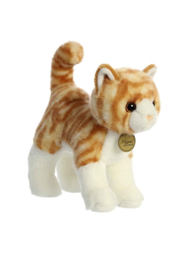 Aurora® Realistic Miyoni® Orange Tabby Cat Stuffed Animal - Lifelike Detail - Cherished Companionship - Orange 10 Inches