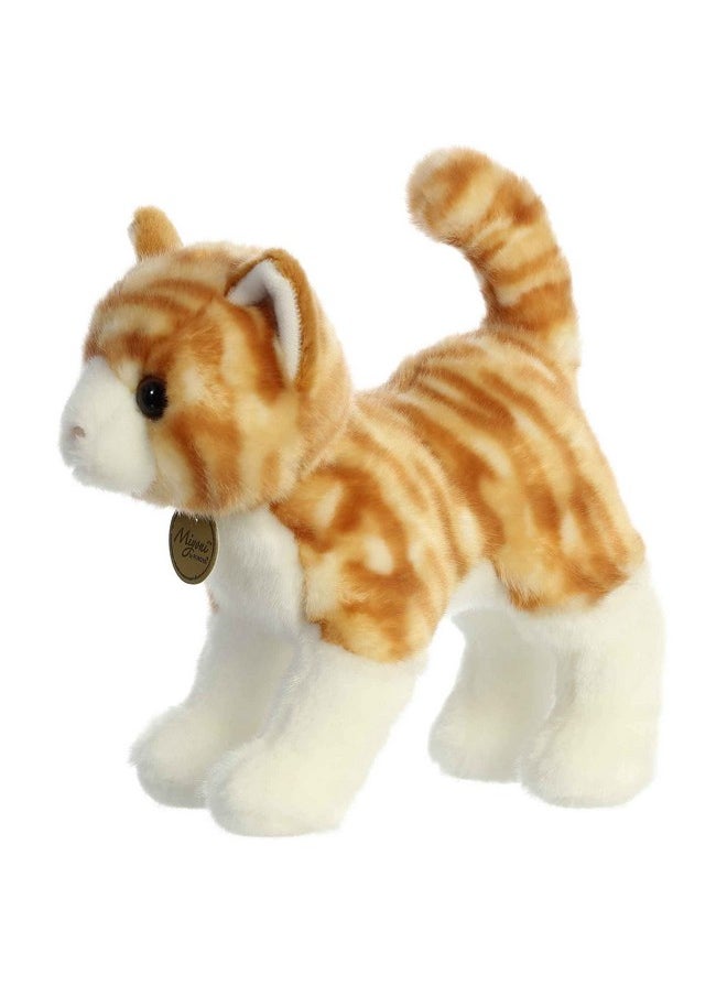 Aurora® Realistic Miyoni® Orange Tabby Cat Stuffed Animal - Lifelike Detail - Cherished Companionship - Orange 10 Inches