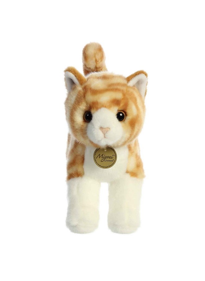 Aurora® Realistic Miyoni® Orange Tabby Cat Stuffed Animal - Lifelike Detail - Cherished Companionship - Orange 10 Inches