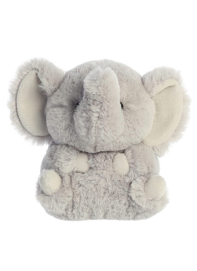 Aurora® Round Rolly Pet™ Trumpeter Elephant™ Stuffed Animal - Adorable Companions - On-The-Go Fun - Gray 5 Inches