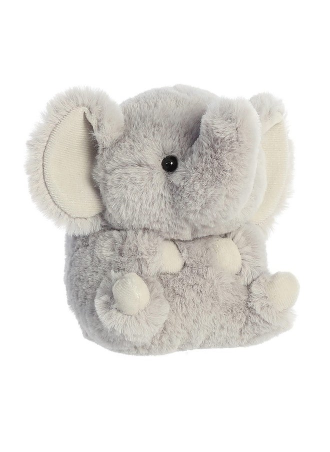 Aurora® Round Rolly Pet™ Trumpeter Elephant™ Stuffed Animal - Adorable Companions - On-The-Go Fun - Gray 5 Inches