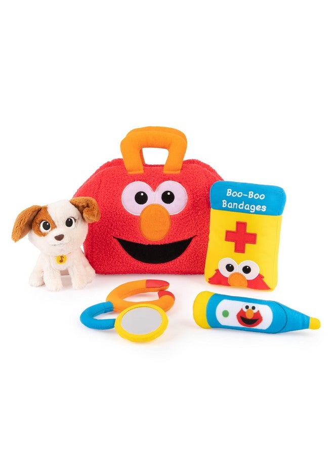 GUND Sesame Street Official Furry Friends Forever Elmo & Tango Checkup Playset, Premium Plush Sensory Playset for Ages 1 & Up, Red, 8”