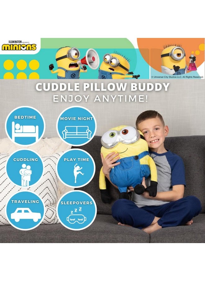 Franco Minions: The Rise of Gru, Bedding Super Soft Plush Bob Cuddle Pillow Buddy, (Official Minions Product)