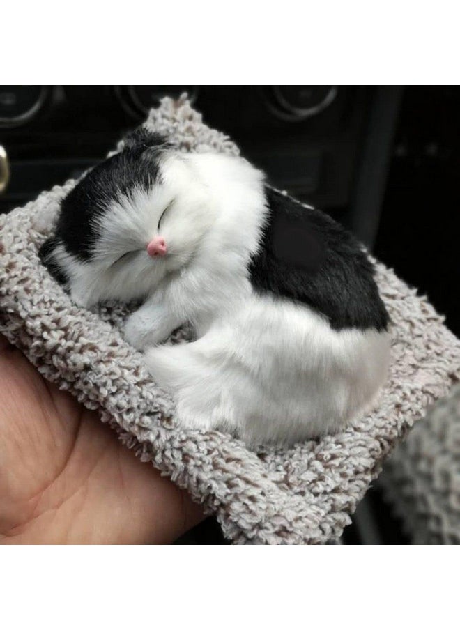 Tickles Lola Sleeping Cat On Carpet Silicone Animal Toy for Kids Car Dashboard, Office Desk (Color: Orange Size: 8 cm)
