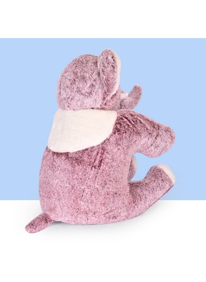 BESTIES Premium Fur Elephant Soft Toy Cum Pillow Marron - Height 45 cm