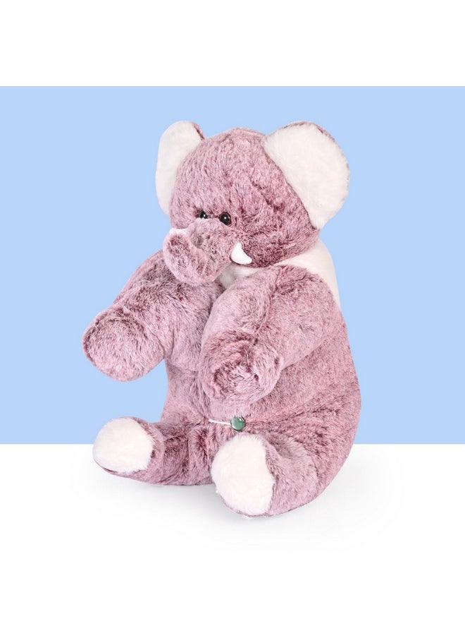 BESTIES Premium Fur Elephant Soft Toy Cum Pillow Marron - Height 45 cm