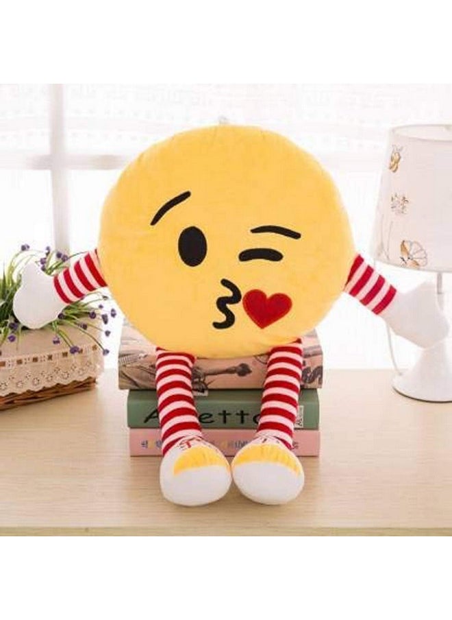 CLICK4DEAL Emoji Pillow Cushion Soft Toys Stuffed Plush (Emoji Pillow, Kissing Emoji)