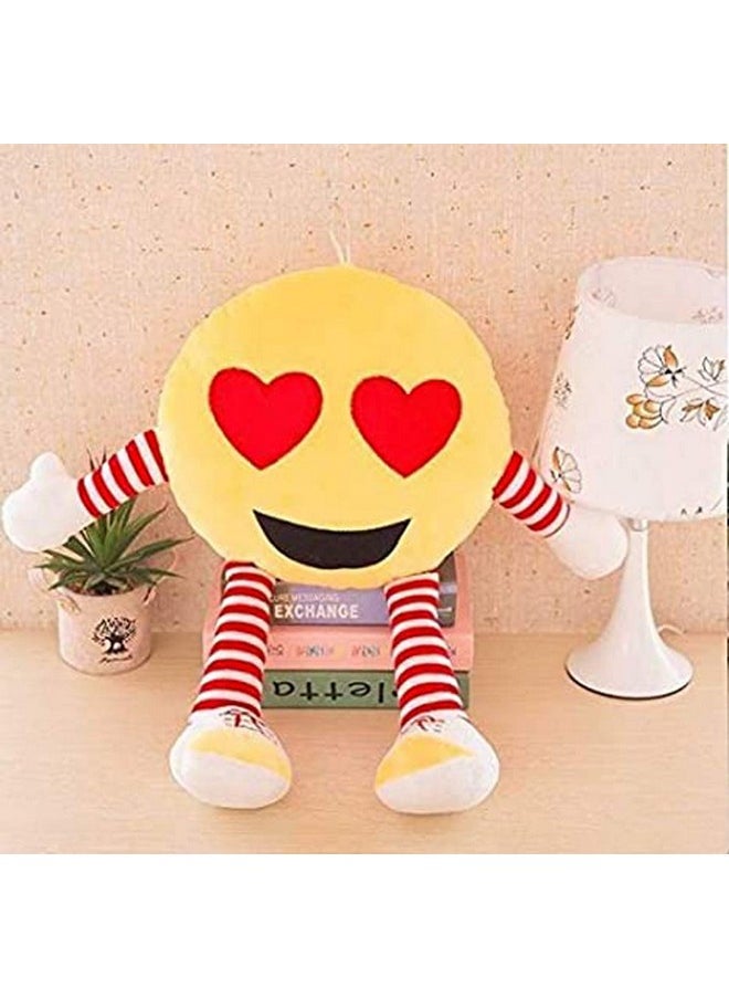 CLICK4DEAL Softness Long Soft Lovable hugable Cute Giant Life Size Emoji (Emoji Pillow, Heart Eye Emoji)