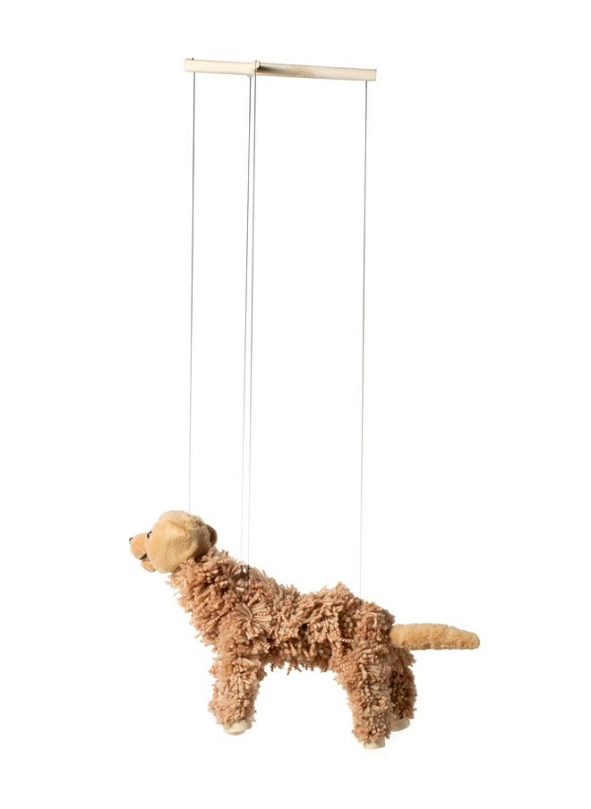 Artisan Owl Labrador Marionette Puppet - Yarn Dog with Wooden Feet, Detachable Strings (Brown)