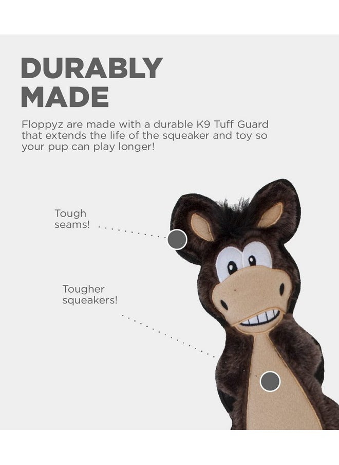 Outward Hound Floppyz Donkey Squeaky Dog Toy, Brown, Medium