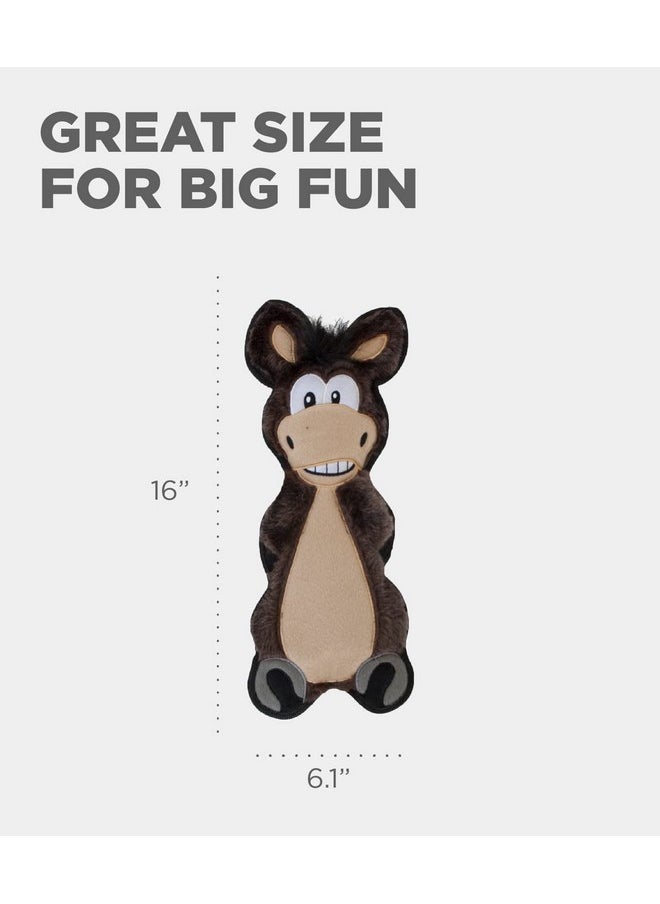 Outward Hound Floppyz Donkey Squeaky Dog Toy, Brown, Medium