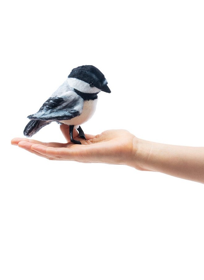 Folkmanis Mini Chickadee Finger Puppet, White; Black;gray