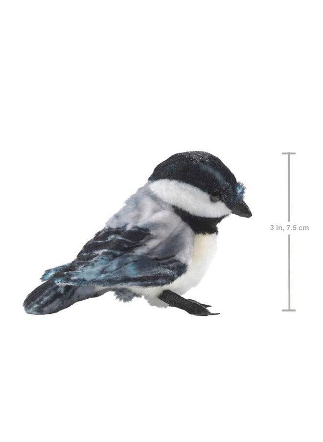 Folkmanis Mini Chickadee Finger Puppet, White; Black;gray