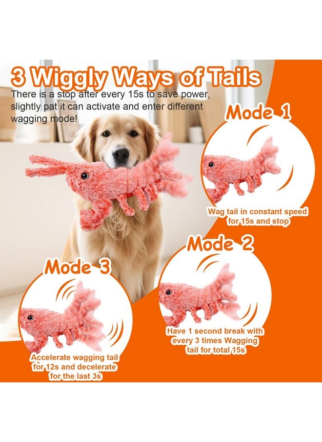 Mity rain Interactive Dog Toys, Wiggly Lobster Dog Toy to Keep Them Busy, Moving Dog Toys for Indoor&Outdoor, Rechargeable Floppy Pet Toys for Small Medium Large Dogs, Plush Squeaky Dog Toys