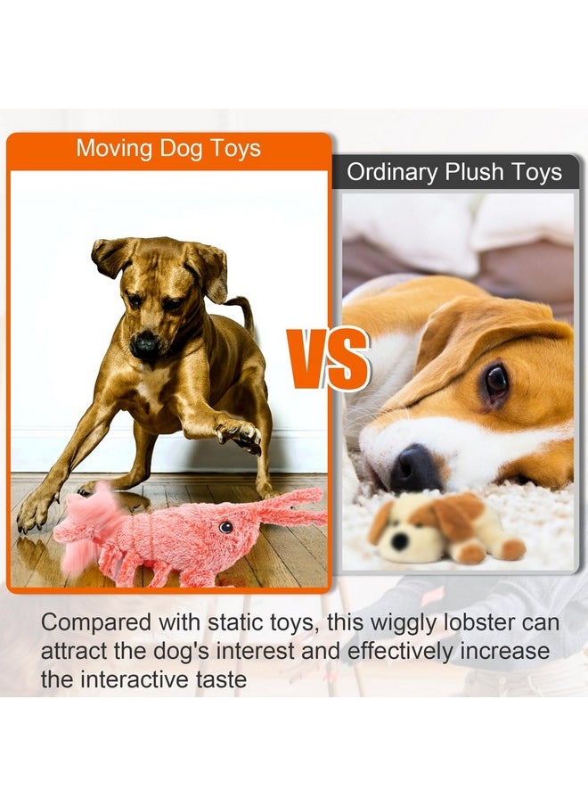 Mity rain Interactive Dog Toys, Wiggly Lobster Dog Toy to Keep Them Busy, Moving Dog Toys for Indoor&Outdoor, Rechargeable Floppy Pet Toys for Small Medium Large Dogs, Plush Squeaky Dog Toys