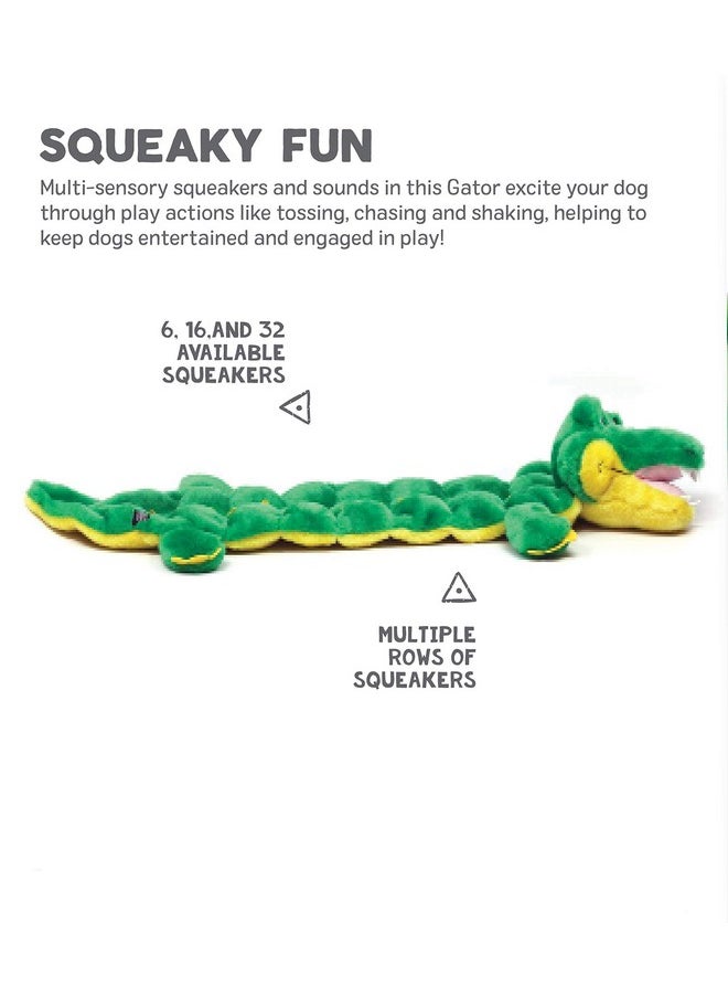 Outward Hound Squeaker Matz Plush Gator Dog Toy, XXL